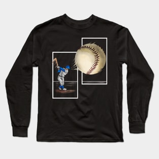 The Batter Hits The Baseball Long Sleeve T-Shirt